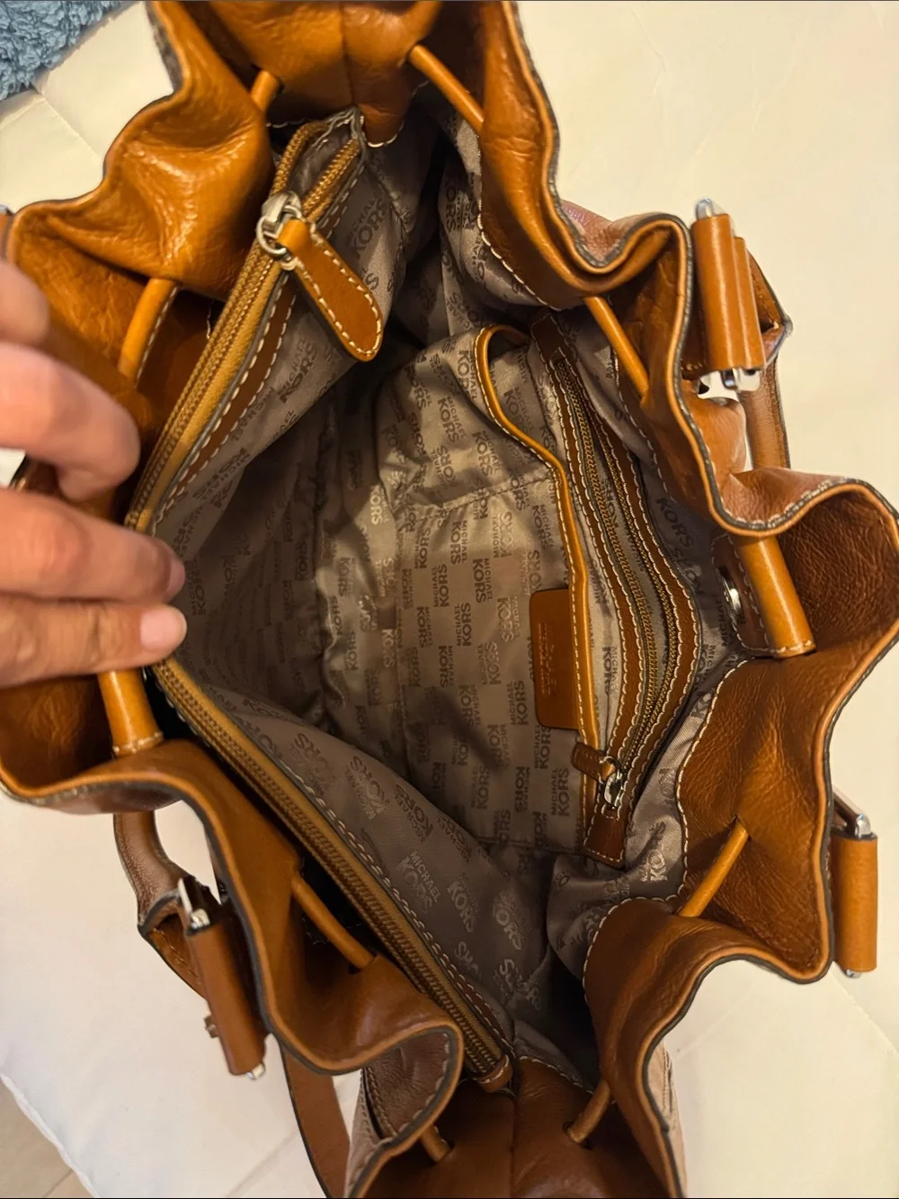 Michael Kohrs Tan Leather Tote Bag
